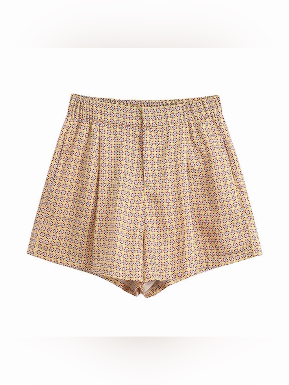 Zara Geometric Print Pleated Flowy Shorts - Size S